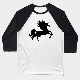 Simple Black Unicorn Baseball T-Shirt